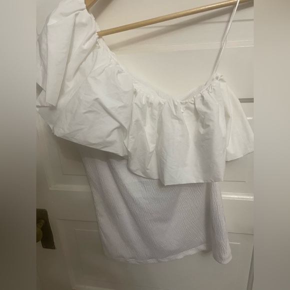 Who What Wear puff shoulder ribbed blouse size small NWT - Picture 2 of 7